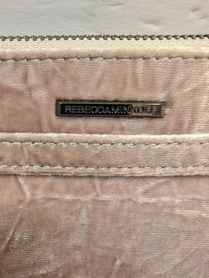 Bandolera Rebecca Minkoff Rosa Plata Terciopelo Cadena Eslabón y Correa Terciopelo Foto 3 de 4