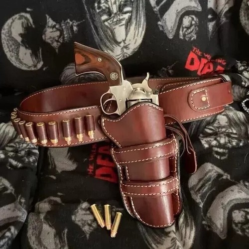 Cowboy Revolver Western Gun Holster Belt Leather Revolver Pistol