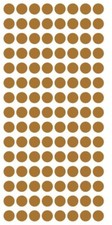 1/4" Metallic Gold Dots Round Vinyl Color Code Inventory 1/4 Inch Dot Stickers