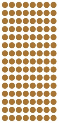 1/4'' Metallic Gold Dots Round Vinyl Color Code Inventory  1/4 Inch Dot Stickers