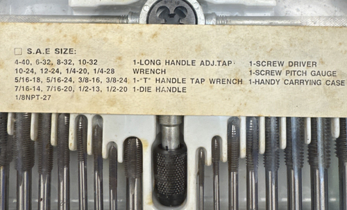 40 pcs Tap and Die Set SAE Thread Renewing Tapping Threading Chasing tools - Picture 2 of 5