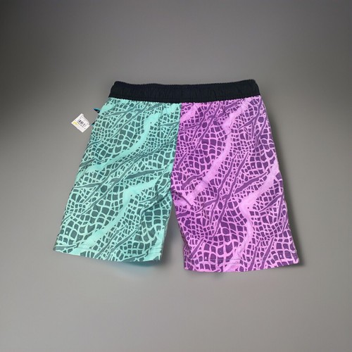 Jurassic Park Dinosaur T-Rex Swim Trunks Hidden Drawstring Purple Green Black XS - Picture 8 of 8