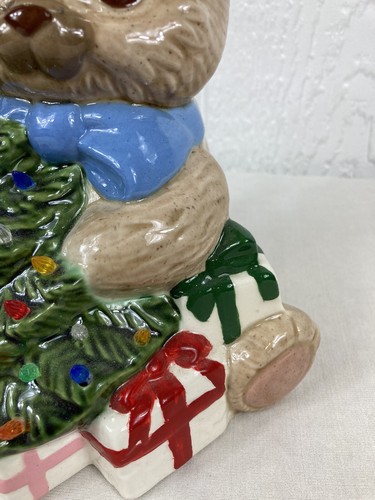 Molde de iluminación eléctrico de cerámica para árbol de Navidad de oso de peluche de colección - Imagen 6 de 16