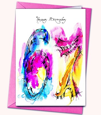 67. Geburtstag, Aquarell, handgemachte Karte, personalisierte Karten, altersspezifisch 