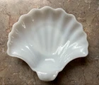 Vintage Anchor Hocking White Milk Glass Clam Shell-Sea Shell Dish Trinket Dish