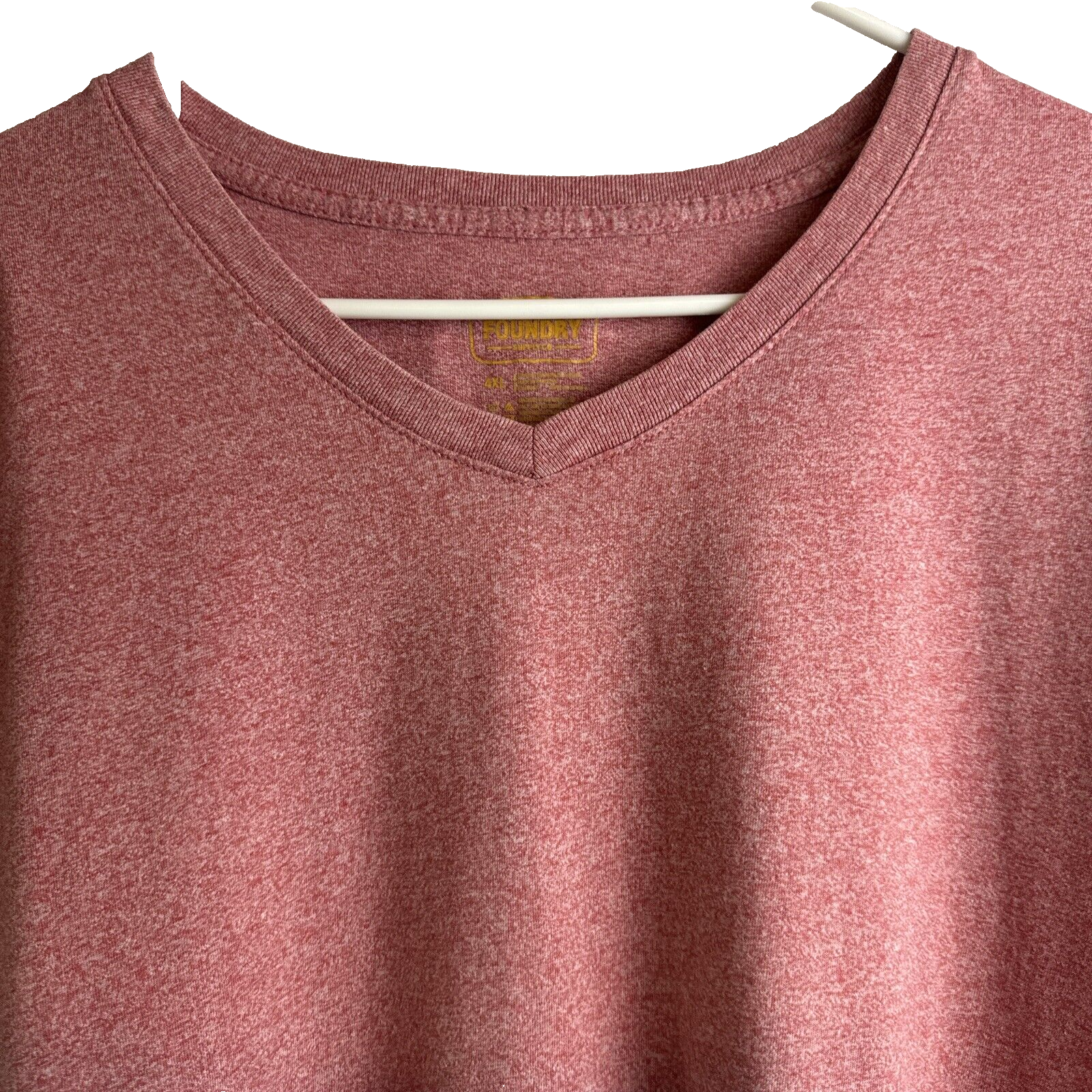 Foundry Mens 4X-Large T-Shirt Red 4XL Casual Short Sleeve V-Neck Tee Stretch