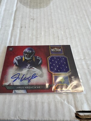 Jarius Wright 2012 Topps Triple Threads Rookie Jersey Auto Red #TTRAR-54 #85/99