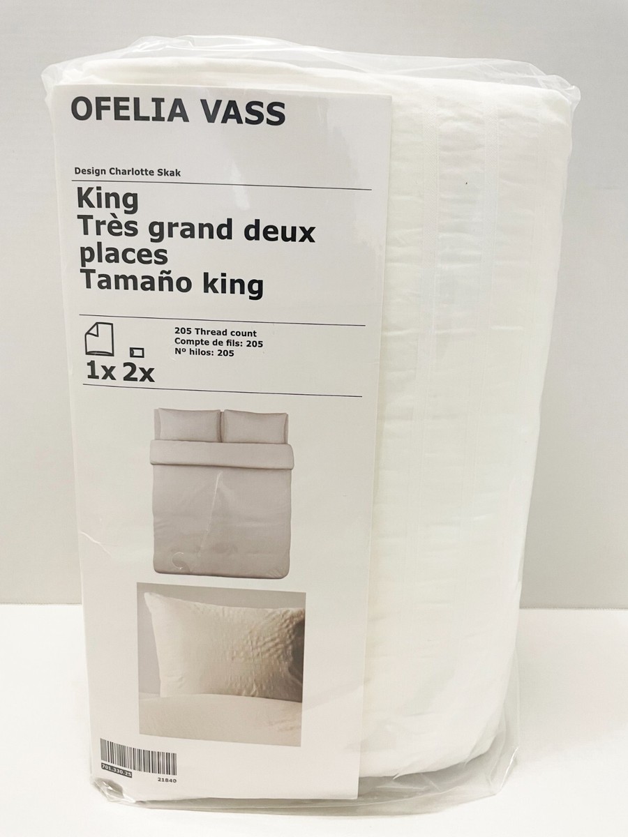 Ikea OFELIA VASS King Duvet cover and pillowcase(s) white