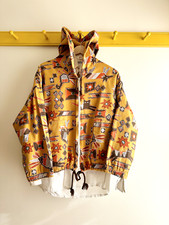 Vintage 80s Issey Miyake Hai Sporting Gear Novelty Geo Cat Print Anorak Jacket M