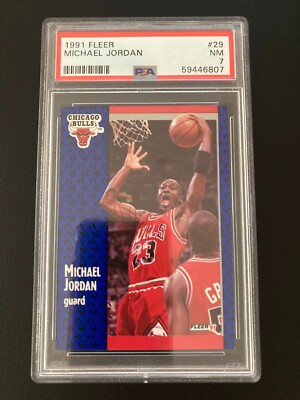 1991-92 Fleer 29 Michael Jordan gegradet PSA 7 Near Mint
