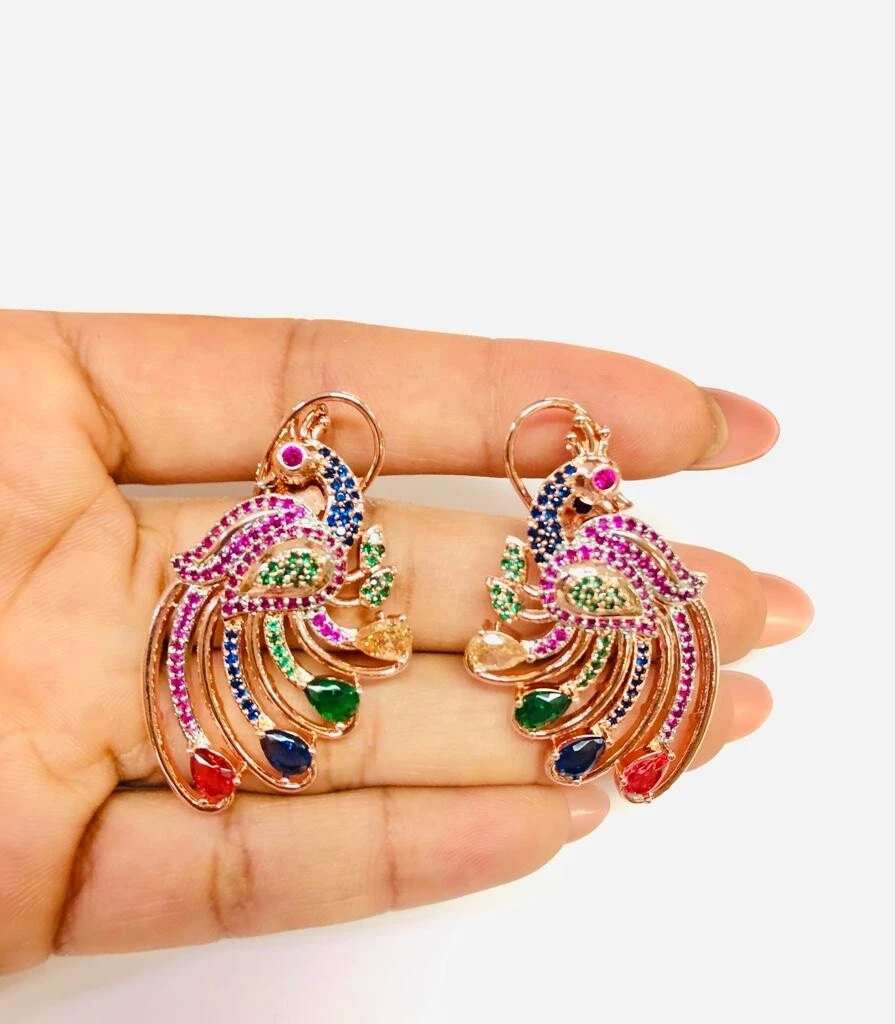 Boho peacock hotsell earrings