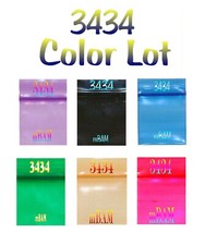 100 3434 2.5 3.0 MIL COLOR LOT APPLE MINI ZIP BAGGIES .75x.75" BLACK BLUE 