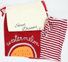 Women's watermelon print short pyjama set size medium with drawstring bag