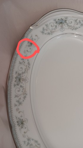 Noritake Colburn Platter, Gravy Boat & (12) 5-1/2"Bowls SET Gray/Blue Platinum - Picture 10 of 14