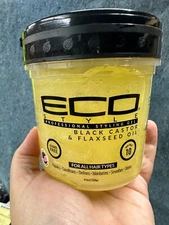 Eco Style Black Castor and Flaxseed Oil Professional Styling Gel Max Hold 16oz