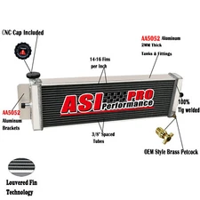 Aluminum 2 Row 56mm Air to Water Intercooler Heat Exchanger Front Mount