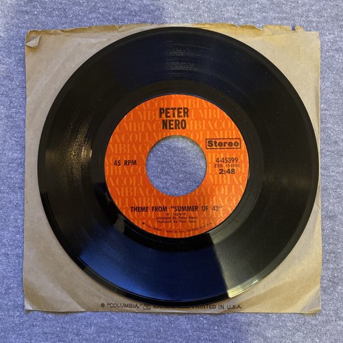 PETER NERO THEME FROM JESUS CHRIST, SUPERSTAR / SUMMER OF 42 7” Inch Vinyl 45rpm - Picture 2 of 5