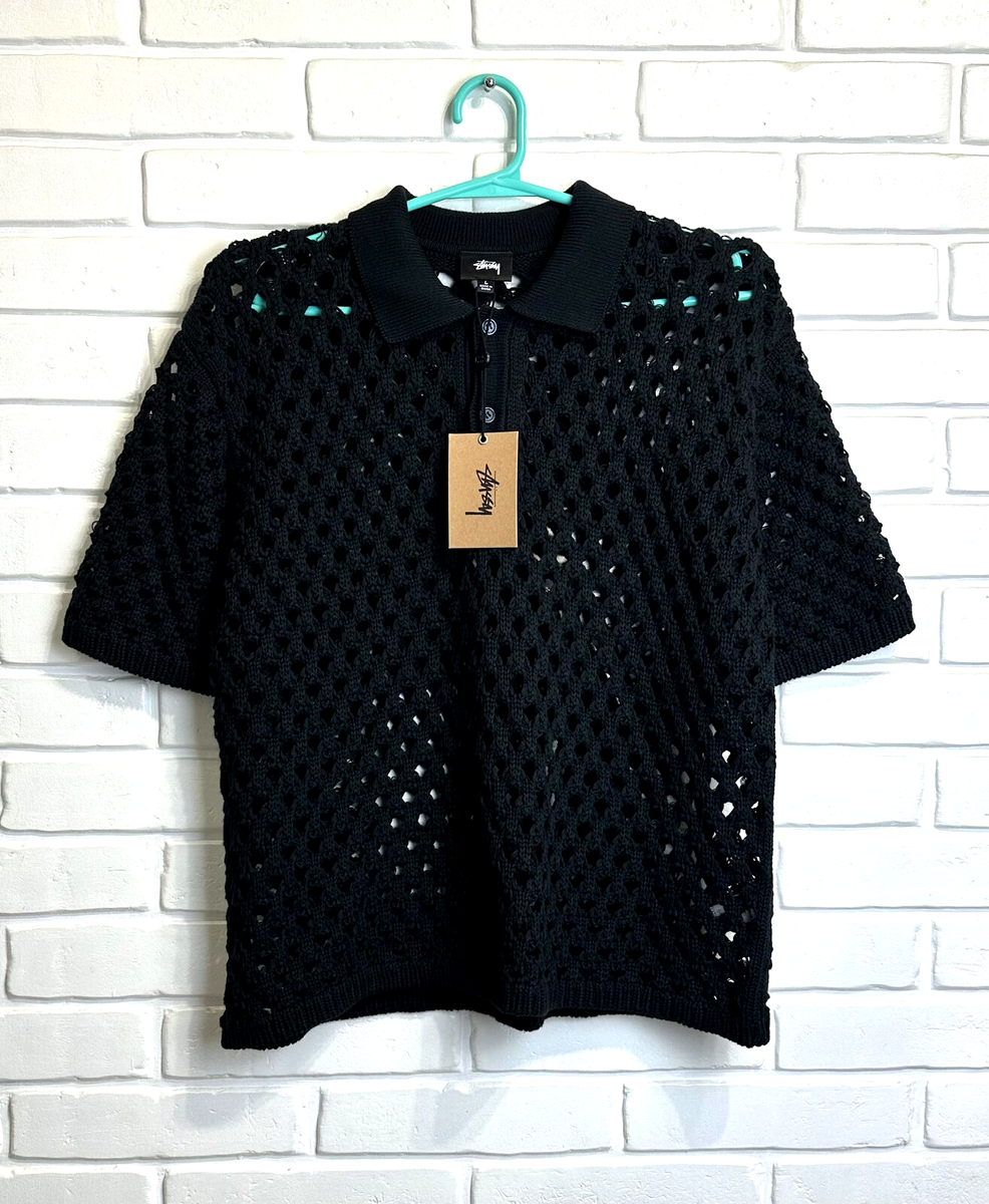stussy big mesh polo sweater