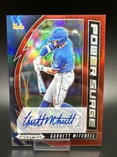 Garrett Mitchell 2020 Panini Prizm Power Surge Red Auto /50 Milwaukee Brewers