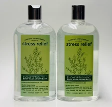 2 Home Body Co. STRESS RELIEF EUCALYPTUS MINT Body Wash Gel Foam Bath (28 fl oz)