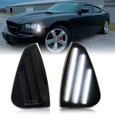 For 2006-2010 Dodge Charger 2x LED Bumper Corner Signal Lamps Side Marker Lights