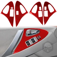 Interior Window Lift Switch Panel Trim For Toyota Camry 06-11 Red Carbon Fiber