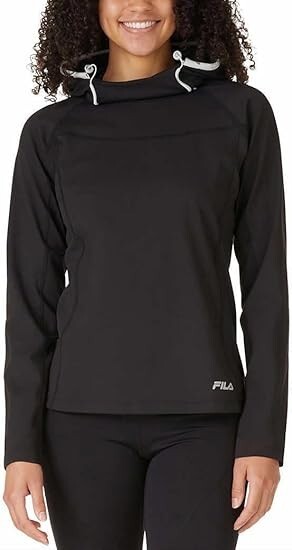 Felpa con cappuccio da allenamento donna FILA nuova con etichetta collo a imbuto colore nero taglia M
