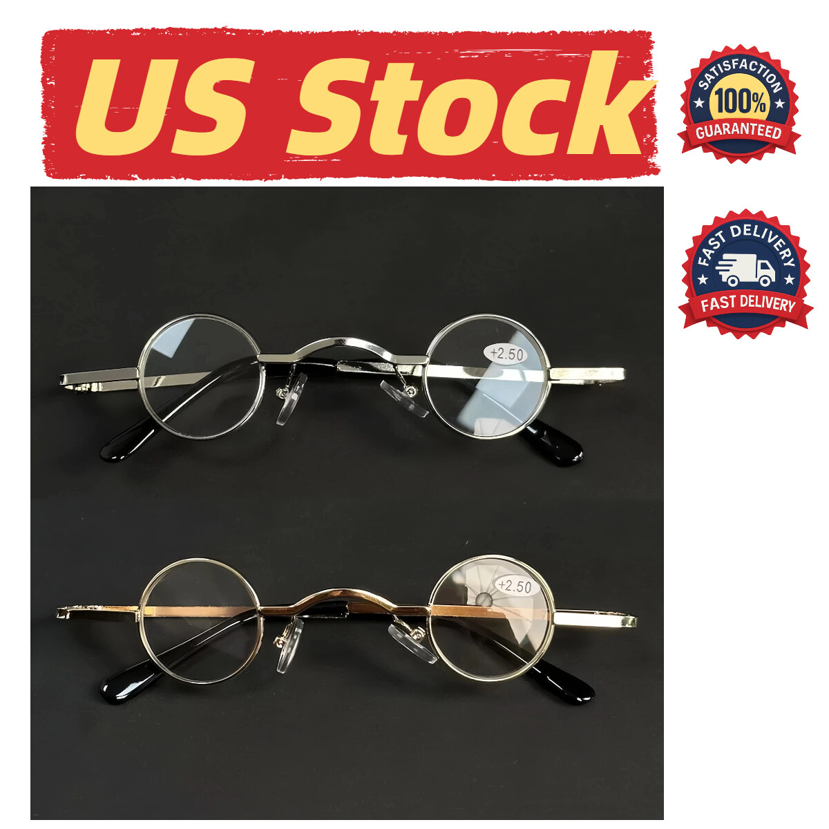 Round Eyeglasses Very Tiny Reading Glasses Vintage 38mm Lens Size