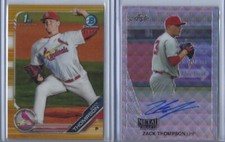 Zack Thompson  2019 Bowman Chrome Gold Refractor #/50 & Leaf Metal Auto #/30