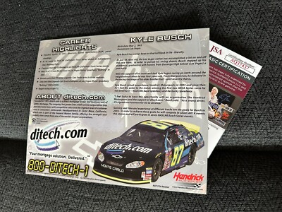 Kyle Busch Signed 2003 NASCAR Promo hero Card JSA Authentication