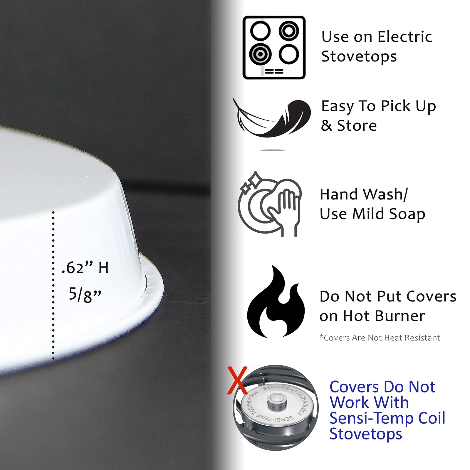 Reston Lloyd Electric Stove Burner Covers, Set of 4, Chickadees All-Over Pattern