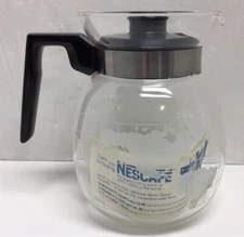 NESCAFE NESTLE World Map Etched Glass Coffee Pot Kettle Carafe Vintage Japan 79