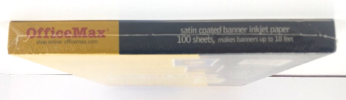 OfficeMax White Banner Paper for Ink Jet Printers 100 sheets SEALED NEW Satin - Picture 3 of 7