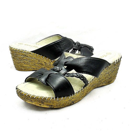 Ladies Comfort cushioned wedge heel sandals - Picture 5 of 7