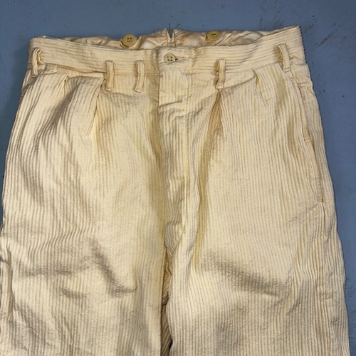 1930s 1940s Pants Mens 27 Yellow Corduroy Chino Straight Pockets Palm Beach Suit - Picture 2 of 16