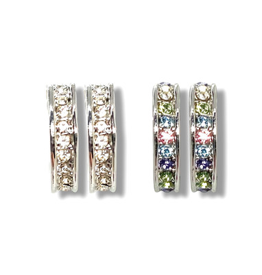 Classic Huggie Cuff Swarovski Elements Crystal Earrings 18K White Gold Plated