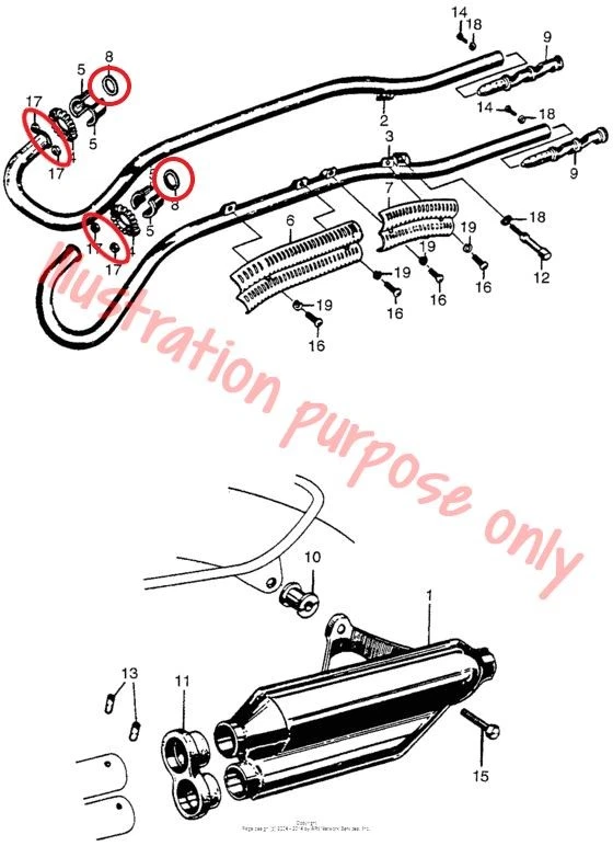 Conjunto de reparo de junta coletor de escape Honda CA72 | CA77 | CB72 | CB77 | CL72 | CB77 - Imagem 2 de 2