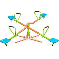 XSS004 Outdoor Playground Seesaw with 360-Degree Rotation for Kids, Sturdy Plast