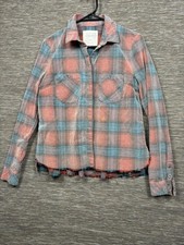 We The Free Shirt Womens Small Pink Blue Plai...