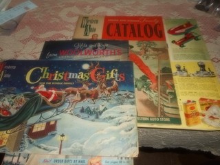 4 CHRISTMAS HOBBY WESTERN AUTO WOOLWORTH'S CATALOGS FROM THE 1950'S