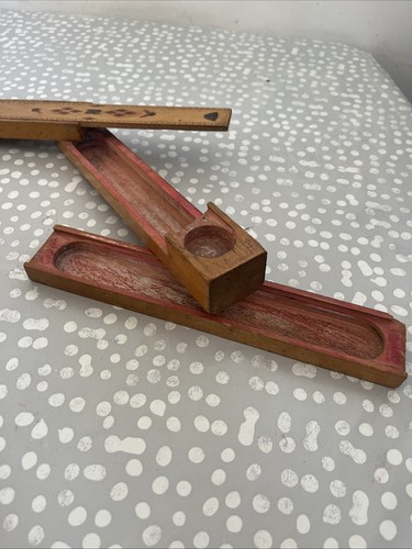 Vintage Wooden Pencil Case 3 Parts Used Condition 23cm Approx - Picture 3 of 11