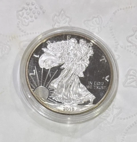 1 Troy Oz 999 Fine Silver 2015 American Eagle Walking Liberty Bullion Coin