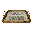 Vintage Coca-Cola Mirrored Tray Bamboo Bar 5 Cents Relieves