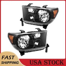 Headlight Assembly For Toyota Sequoia 2008-2017 Halogen Amber Reflector Clear Headlight Assembly For Toyota Sequoia 2008-2017 Halogen Amber Reflector Clear
