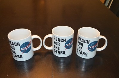 90's NASA Kennedy Space Center ''Reach For The Stars'' 11oz Coffee Mug Set of 3