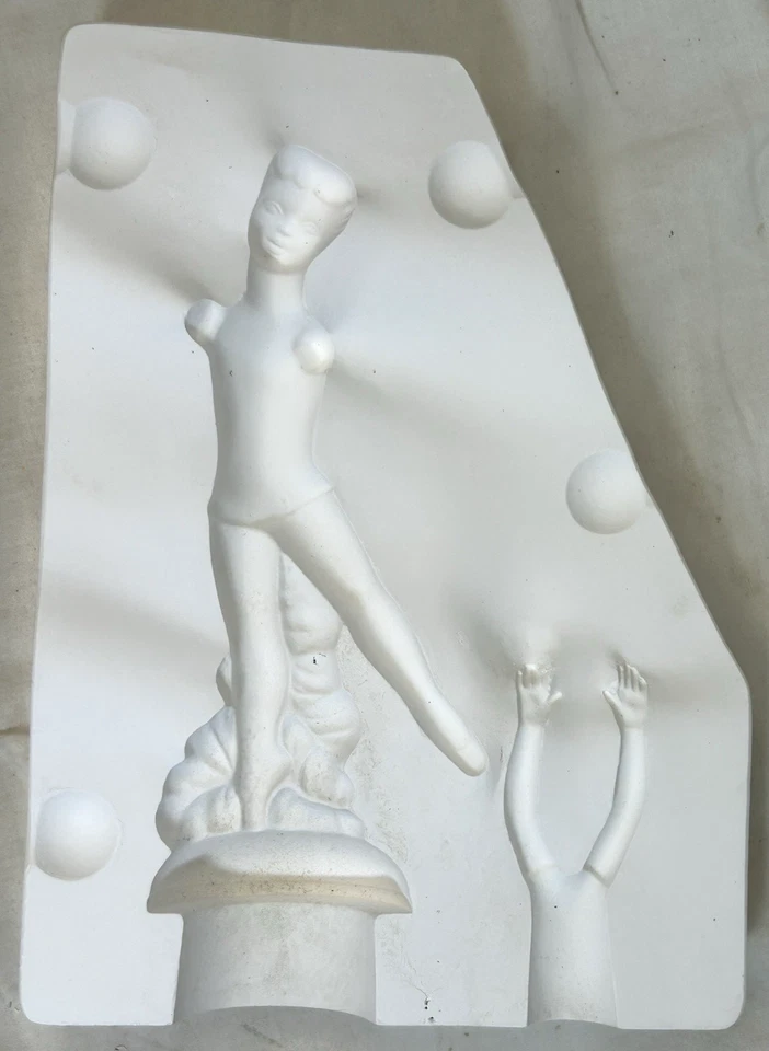 Molde de cerámica fundido sin cordones Jamar-Mallory vintage bailarina dama 7" JMF16 Foto 3 de 4