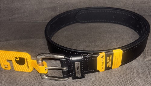 Carhartt Herren Trense Vollnarben Echtleder Rollgürtel Schwarz Größe 36 - Bild 12 von 18