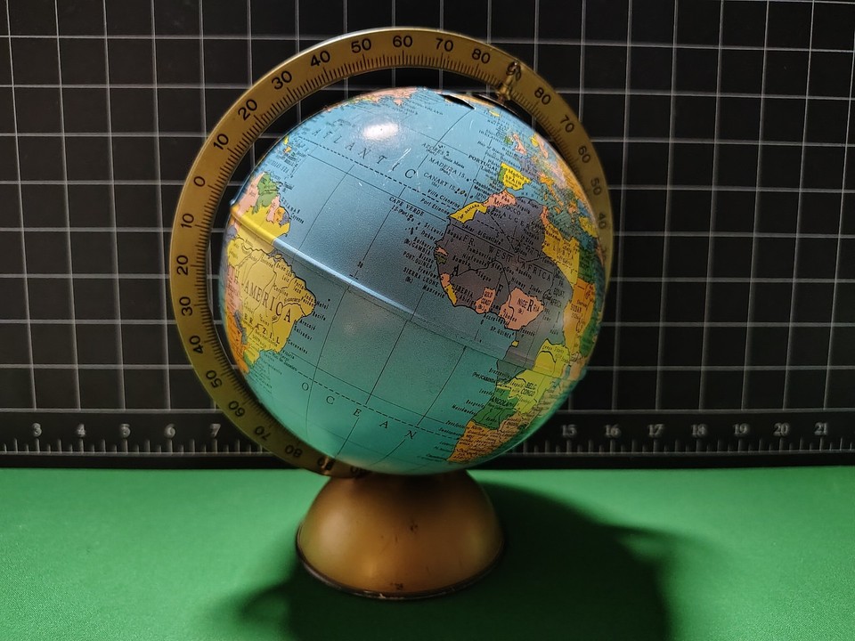 Vintage 6" Replogle Globe Bank 1950's 🤓