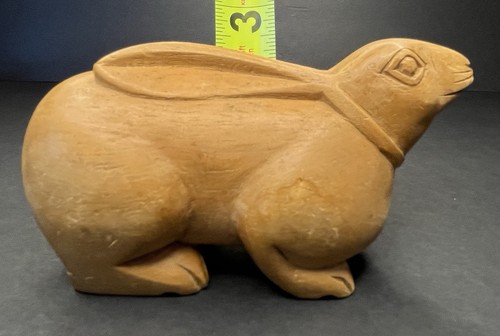 Vintage Wooden Rabbit Figurine | Hand-Carved Folk Art | 5" Hardwood - Picture 13 of 13