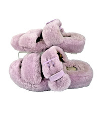 UGG Fuzz Yeah Sheepskin Sandals Womens Size 6 US Pink Fluffy Slippers